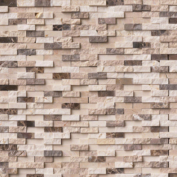 Picture of MS International - Marble Mosaics Splitface Emperador Blend