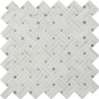 Picture of MS International - Marble Mosaics Basketweave Polished Carrara White