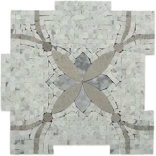 Picture of SOHO Studio Corp - Micro Mosaics Floral Carrara Lady Gray & Mugwort