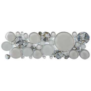 Picture of Voguebay - Aquastone Mosaic Bubbles Border Grigio