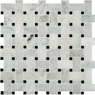 Picture of MS International - Marble Mosaics Basketweave Polished Greecian White