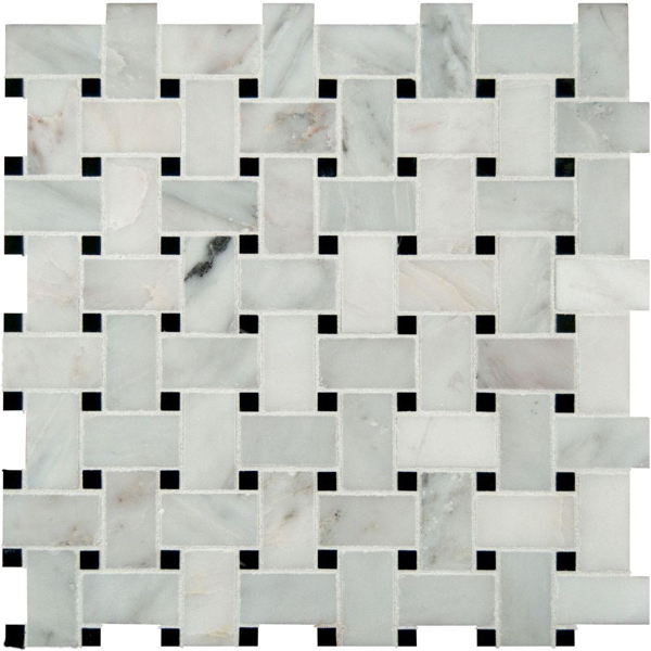 Picture of MS International - Marble Mosaics Basketweave Polished Greecian White