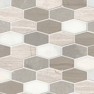 Picture of MS International - Marble Mosaics Other Honed Bellagio Blend Elongated Hexagon