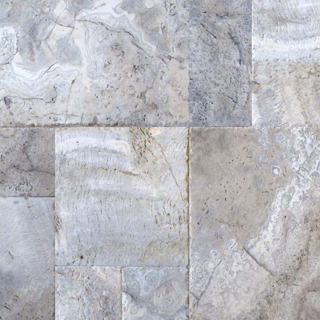 Picture of MS International - Travertine Versailles Honed Unfilled Chiseled Brushed Silver Travertine Chiseled and Brushed