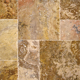 Picture of MS International - Travertine Versailles Honed Unfilled Chiseled Brushed Tuscany Scabas Chiseled and Brushed