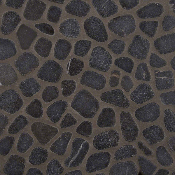 Picture of MS International - Rio Lago Pebble Mosaics 12 X 12 Tumbled Black