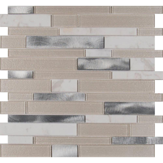 Picture of MS International - Decorative Blends Mosaic Interlocking 12 x 12 White Wave