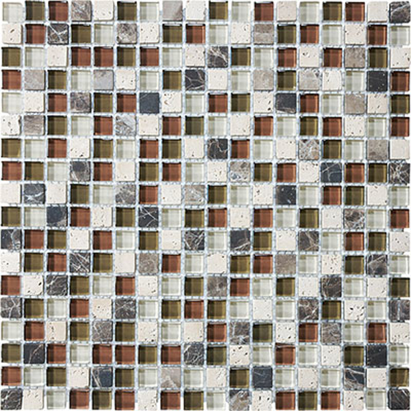 Picture of Anatolia Tile & Stone - Bliss Mosaic Glass Stone Blend Cabernet