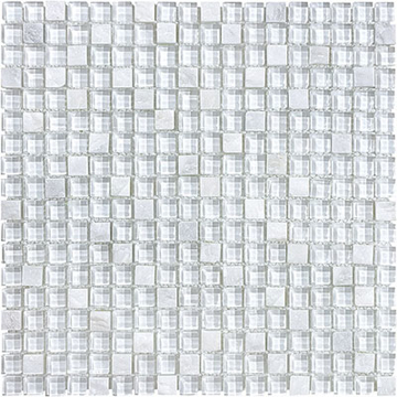 Picture of Anatolia Tile & Stone - Bliss Mosaic Glass Slate Blend Norwegian Ice