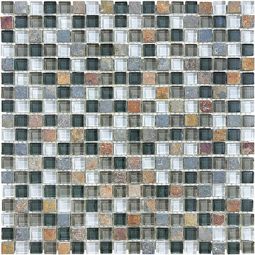 Picture of Anatolia Tile & Stone - Bliss Mosaic Glass Slate Blend Smoky Mica