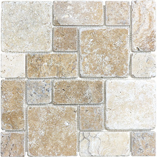 Picture of Anatolia Tile & Stone - Travertine Mosaic Roman Random Pattern Picasso