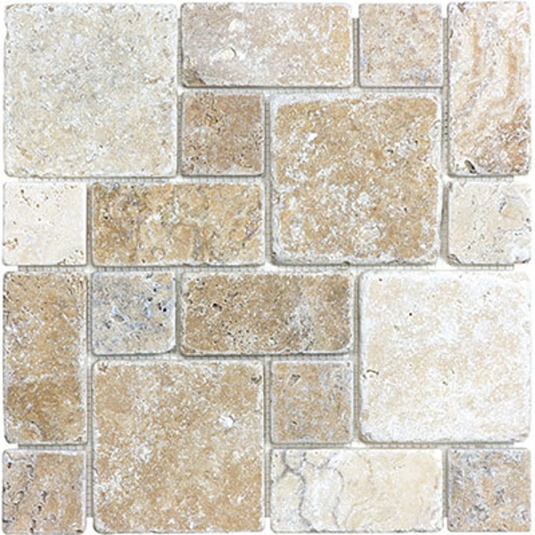 Picture of Anatolia Tile & Stone - Travertine Mosaic Roman Random Pattern Picasso