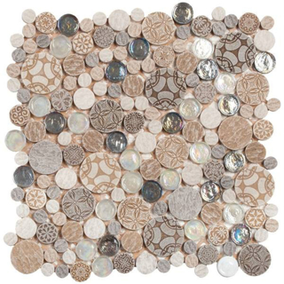 Picture of Bati Orient - Round Mosaic Penny Round Decor Beige