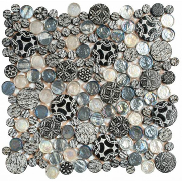 Picture of Bati Orient - Round Mosaic Penny Round Decor Black