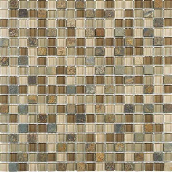 Picture of Bati Orient - Mix Mosaic 5/8 x 5/8 Beige Brown Slate Glass
