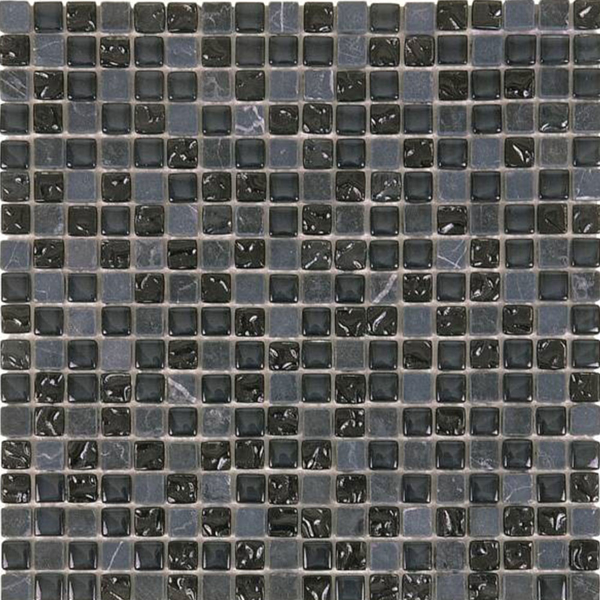 Picture of Bati Orient - Mix Mosaic 5/8 x 5/8 Black Marble Black Glossy Glass