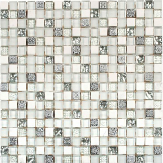 Picture of Bati Orient - Mix Mosaic 5/8 x 5/8 White Grey Glass