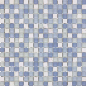 Picture of Bati Orient - Mix Mosaic 5/8 x 5/8 White Marble Blue Matte Glass