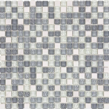 Picture of Bati Orient - Mix Mosaic 5/8 x 5/8 White Marble Light Grey Glossy Glass