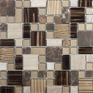 Picture of Bati Orient - Mix Mosaic Mixed Size Marble Beige/Glass Beige/Brown