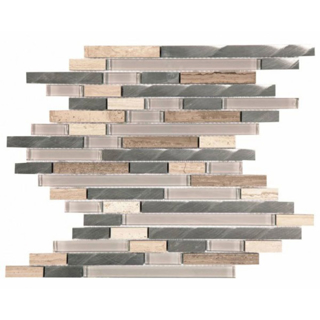 Picture of Bati Orient - Mix Mosaic Baguette Beige Marble Glass Brushed Metal
