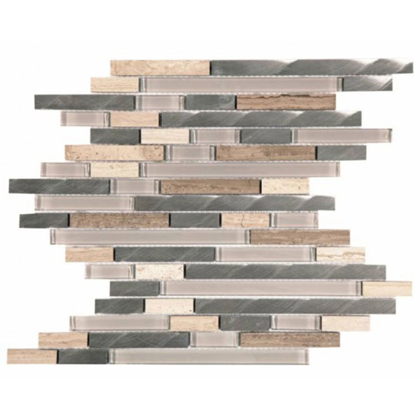 Picture of Bati Orient - Mix Mosaic Baguette Beige Marble Glass Brushed Metal