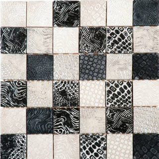 Picture of Bati Orient - Mix Mosaic Decor 2 x 2 Black & White Matte Stone