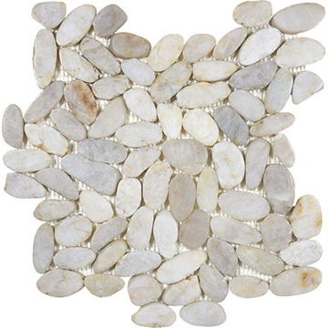 Picture of Anatolia Tile & Stone - Bliss Zen Flat Pebble Stone Mosaic Fiji Cream Polished