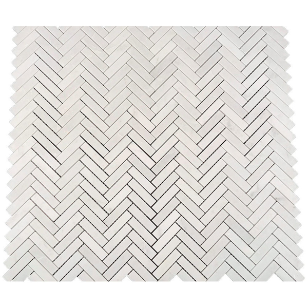 Picture of Stone Collection - Sweet White Mosaic Herringbone Sweet White Polished