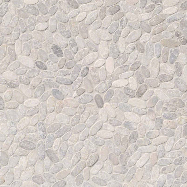 Picture of MS International - Rio Lago Pebble Mosaics 12 X 12 Tumbled Sliced Pebble Ash