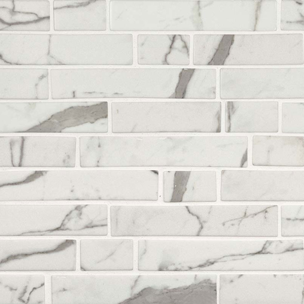 Picture of MS International - Glass Mosaic Interlocking 12 x 12 Statuario Celano