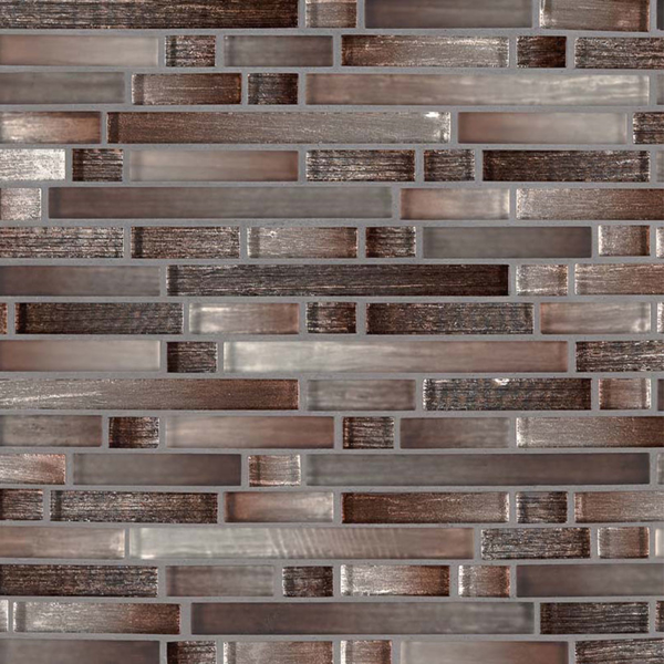 Picture of MS International - Glass Mosaic Interlocking 12 x 12 Akaya Copper