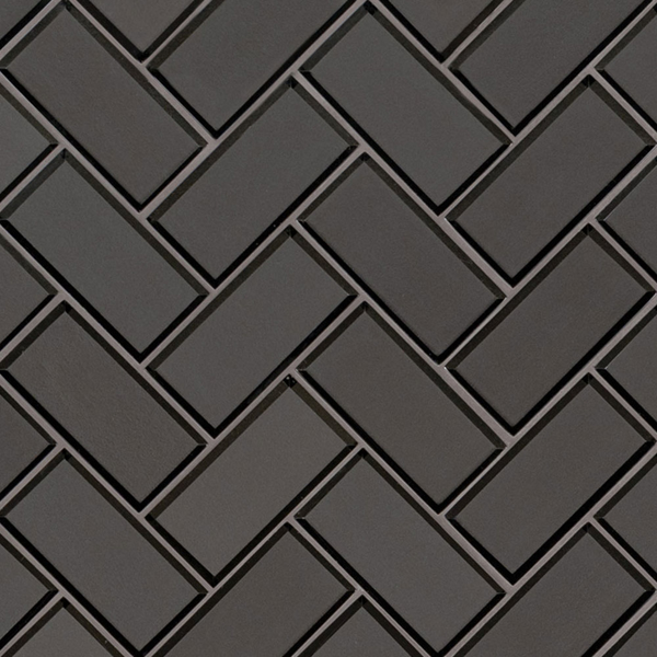 Picture of MS International - Glass Mosaic Herringbone Metallic Gray Bevel