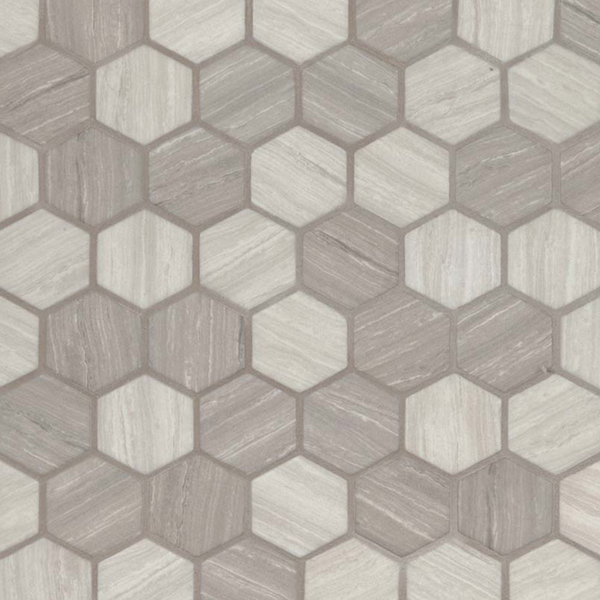 Picture of MS International - Glass Mosaic Hexagon Silva Oak