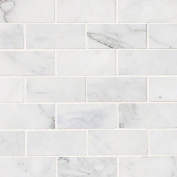 Picture of MS International - Marble Mosaics Brick 2 x 4 Honed Calacatta Cressa White