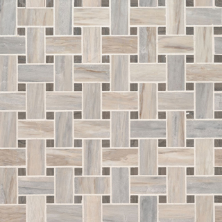 Picture of MS International - Marble Mosaics Basketweave Polished Angora