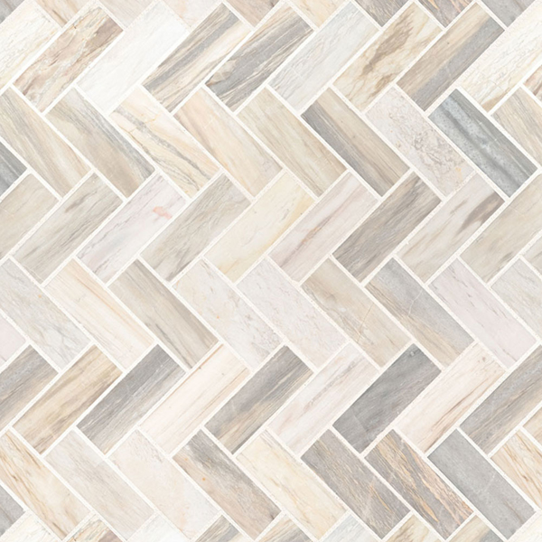 Picture of MS International - Marble Mosaics Herringbone Polished Angora