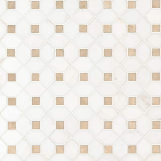 Picture of MS International - Marble Mosaics Dotty Bianco Dolomite Crema