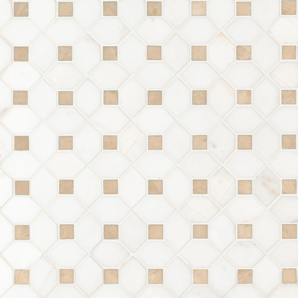 Picture of MS International - Marble Mosaics Dotty Bianco Dolomite Crema