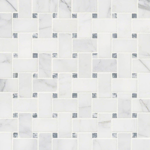 Picture of MS International - Marble Mosaics Basketweave Honed Calacatta Cressa