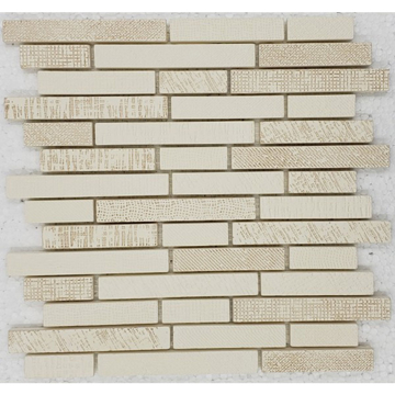 Picture of Bati Orient - Fabric Print Patchwork Baguette Mosaic Off White Beige Mix