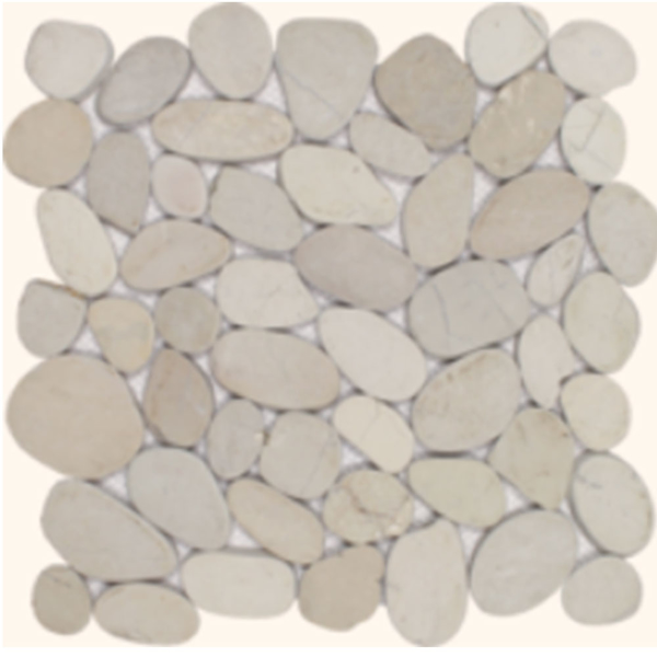 Picture of Tesoro - Ocean Stones Sliced Mosaic Cream