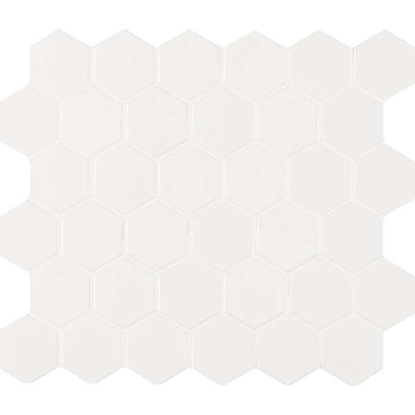 Picture of MS International - Retro Mosaic Glossy Bianco Hexagon