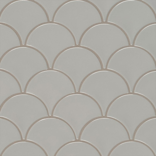 Picture of MS International - Retro Mosaic Glossy Gray Scallop