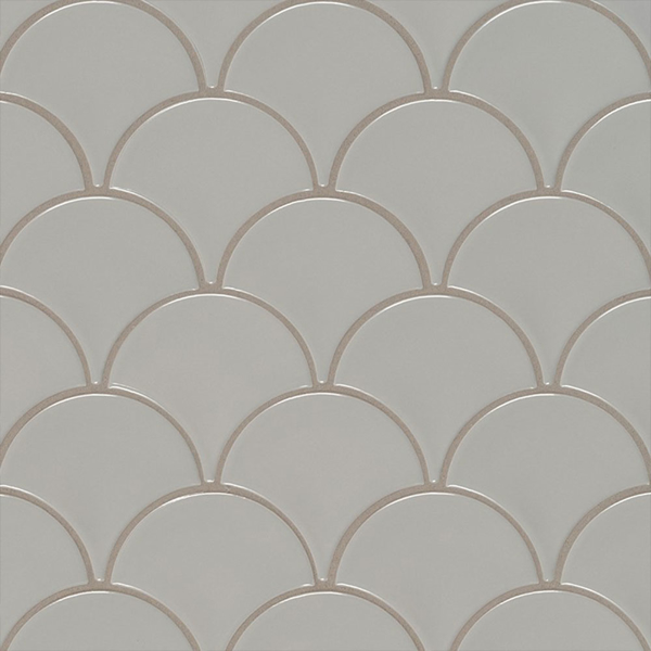 Picture of MS International - Retro Mosaic Glossy Gray Scallop