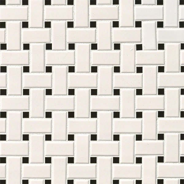 Picture of MS International - Retro Mosaic Matte Black White Basket Weave