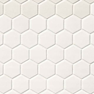 Picture of MS International - Retro Mosaic Matte White Hexagon