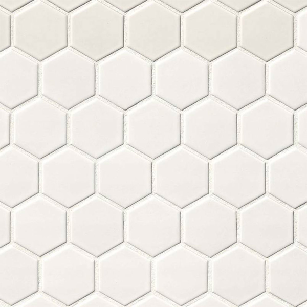 Picture of MS International - Retro Mosaic Matte White Hexagon