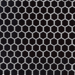 Picture of MS International - Retro Mosaic Glossy Nero Hexagon