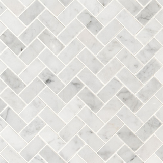 Picture of MS International - Marble Mosaics Herringbone Honed Carrara White